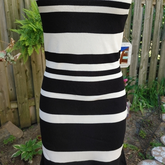 WHBM Striped Knit Flutter Dress Xsp - Picture 5 of 9